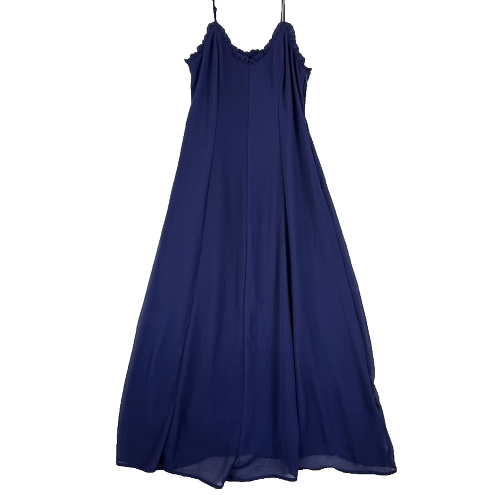 A New Day Purple Chiffon Ruffle Maxi Dress Women's Size Medium